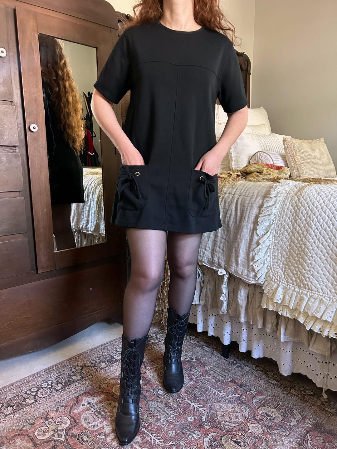 off shoulder lace dress black A-line Long Party Dress, Off Shoulder Prom Dre US Size:8.5 maxi How To Tape Boobs