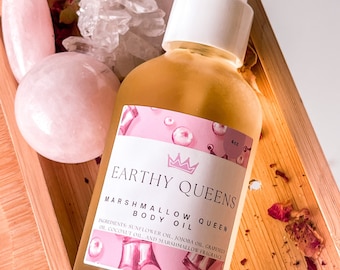 Marshmallow Scented Body Oil: Sunflower & Jojoba Oil - 4oz