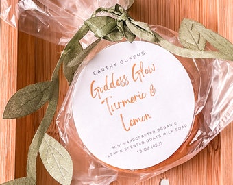 Mini Goddess Glow Turmeric Raw Honey Lemon Licorice root Goat’s Milk Soap -  Face Body Soap