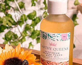 Mandarin Orange Peach Body Oil: Mango Butter Infused (4oz)