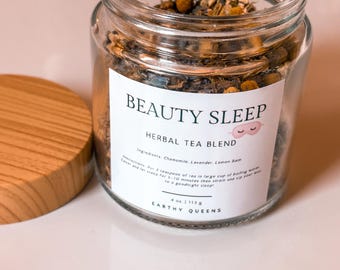 Earthy Queens Beauty Sleep Herbal Tea | Chamomile Lavender Lemon Balm Blend