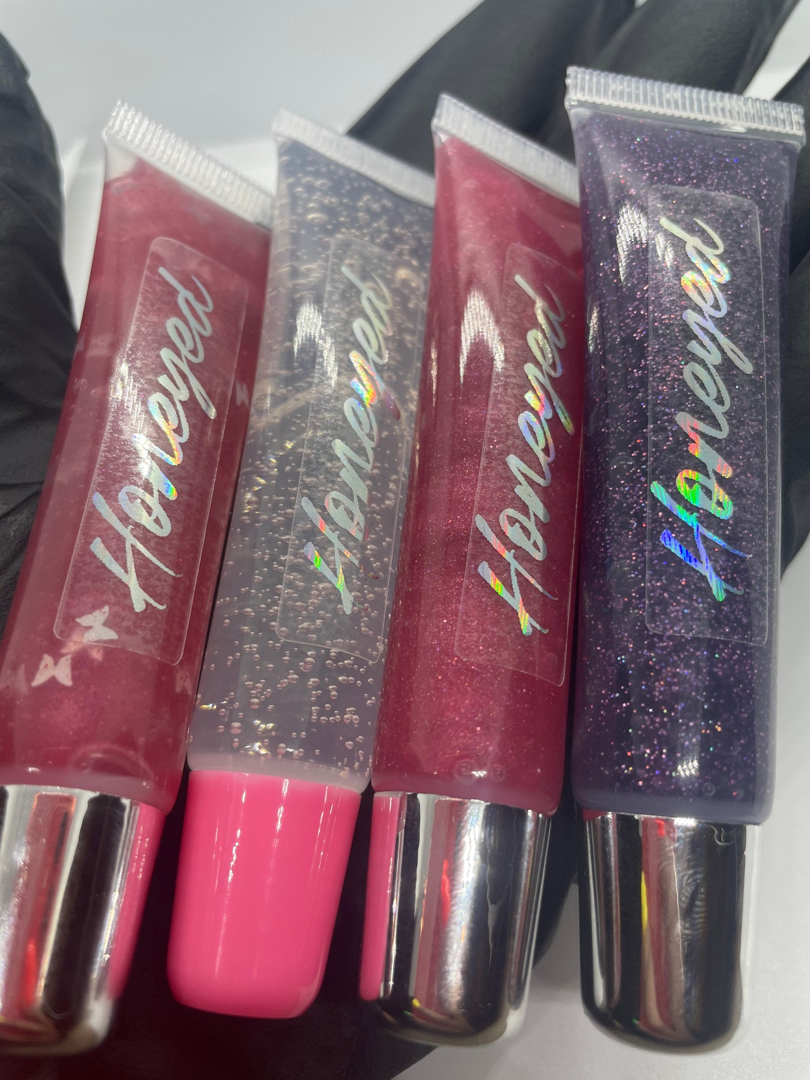 Pinkish Lipgloss Pink With Holographic Glitter Lipgloss Etsy