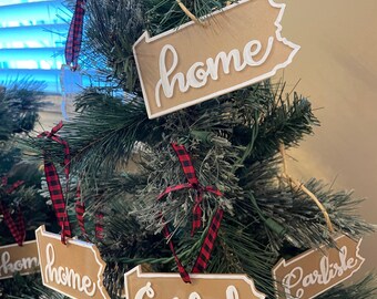 State Ornaments - Hand Lettered Custom