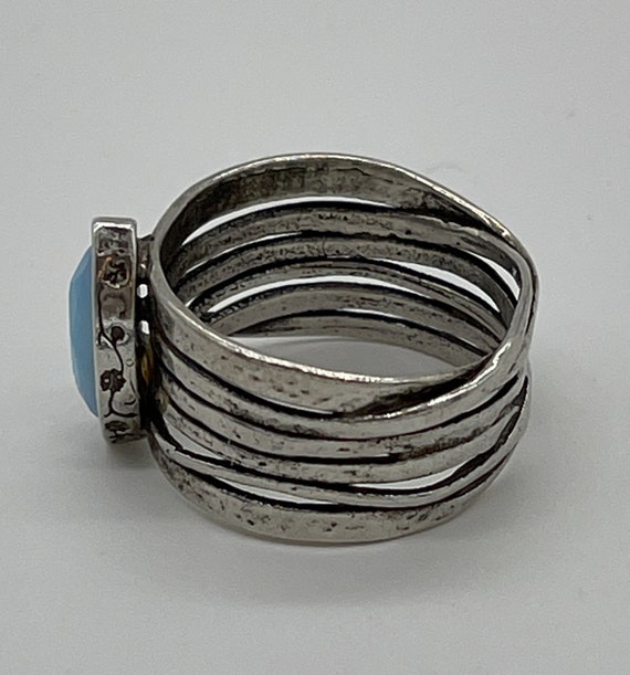 Sterling Silver Statement ring with Opal Gemstone - image 7