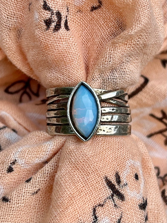 Sterling Silver Statement ring with Opal Gemstone - image 1