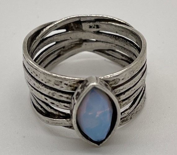 Sterling Silver Statement ring with Opal Gemstone - image 6