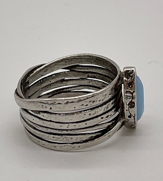 Sterling Silver Statement ring with Opal Gemstone - image 9