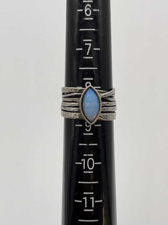 Sterling Silver Statement ring with Opal Gemstone - image 3