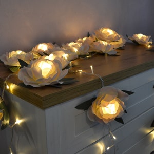 Flower String Fairy Lights LED Peonies String Lights for Bedroom Living Room Fireplace Garland Christmas Party Wedding Decor image 4