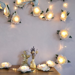 Flower String Fairy Lights LED Peonies String Lights for Bedroom Living Room Fireplace Garland Christmas Party Wedding Decor image 2