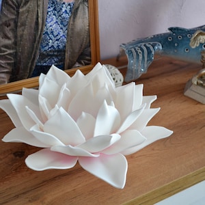 Lotus Small Table Lamp with LED Candle Fairy Flower Night Lamp Yoga Meditation Spiritual Decoration Handmade Lamp image 3