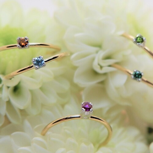 Baby's First Diamond Ring in 18K Gold Etsy