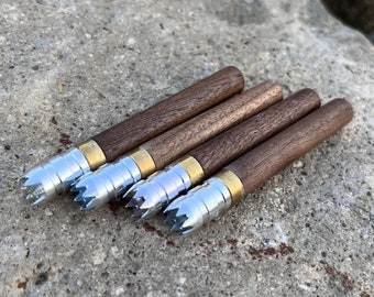 Pipa de un solo golpe - 3 pulgadas de largo - Punta de metal dentada