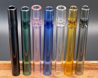 One Hitter Glass Pipe For Tobacco Smoking -  Thick Glass OG Chillum Pipe - 4" Long - Set of 7 Pipes