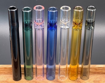 One Hitter Glass Pipe For Tobacco Smoking -  Thick Glass OG Chillum Pipe - 4" Long - Set of 7 Pipes