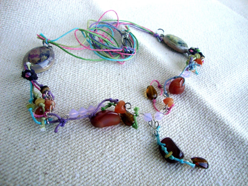 Collier coloré Perles & cabochons bois image 5