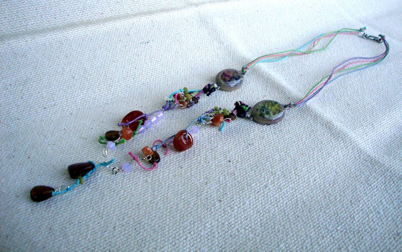 Collier coloré Perles & cabochons bois image 2