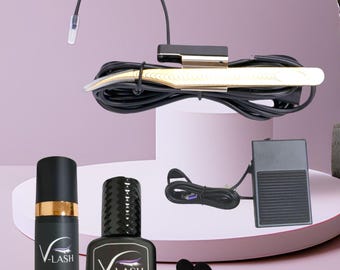 V-Lash Pro Starter LED Eyelash System kit. UV Tweezer Lamp, Foot Pedal