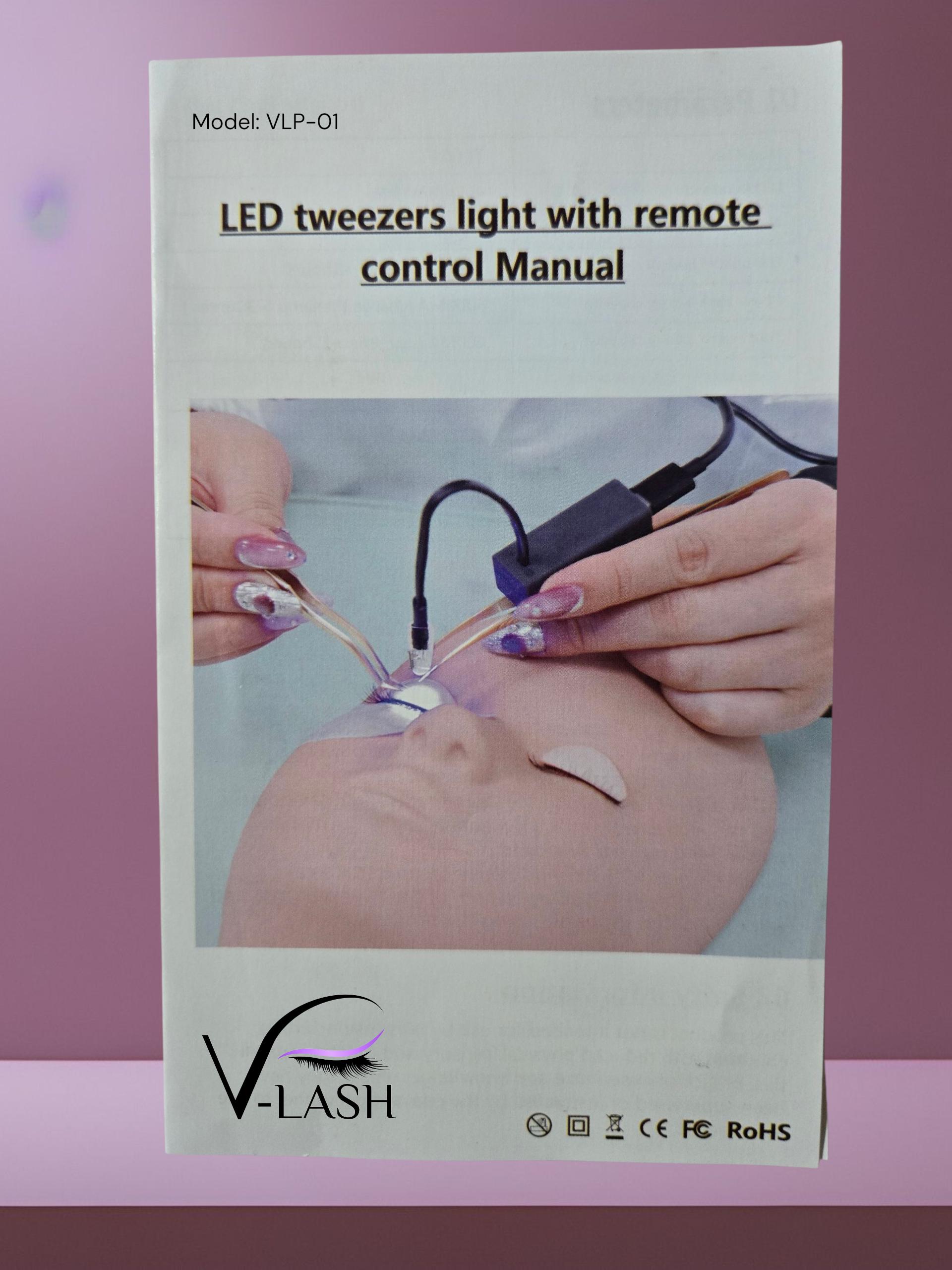 V-lash Pro Starter LED Eyelash System Kit. UV Tweezer Lamp, Foot 