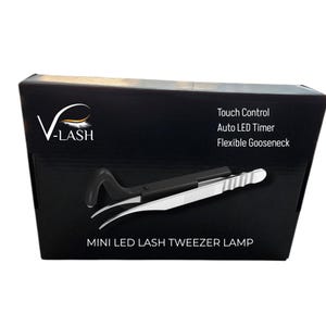LED False Eyelash Extensions Applicator Kit.  2-in-1 LED Lash Tweezer Lamp System. Auto Timer LED. Flexible lamp neck for pinpoint curing.