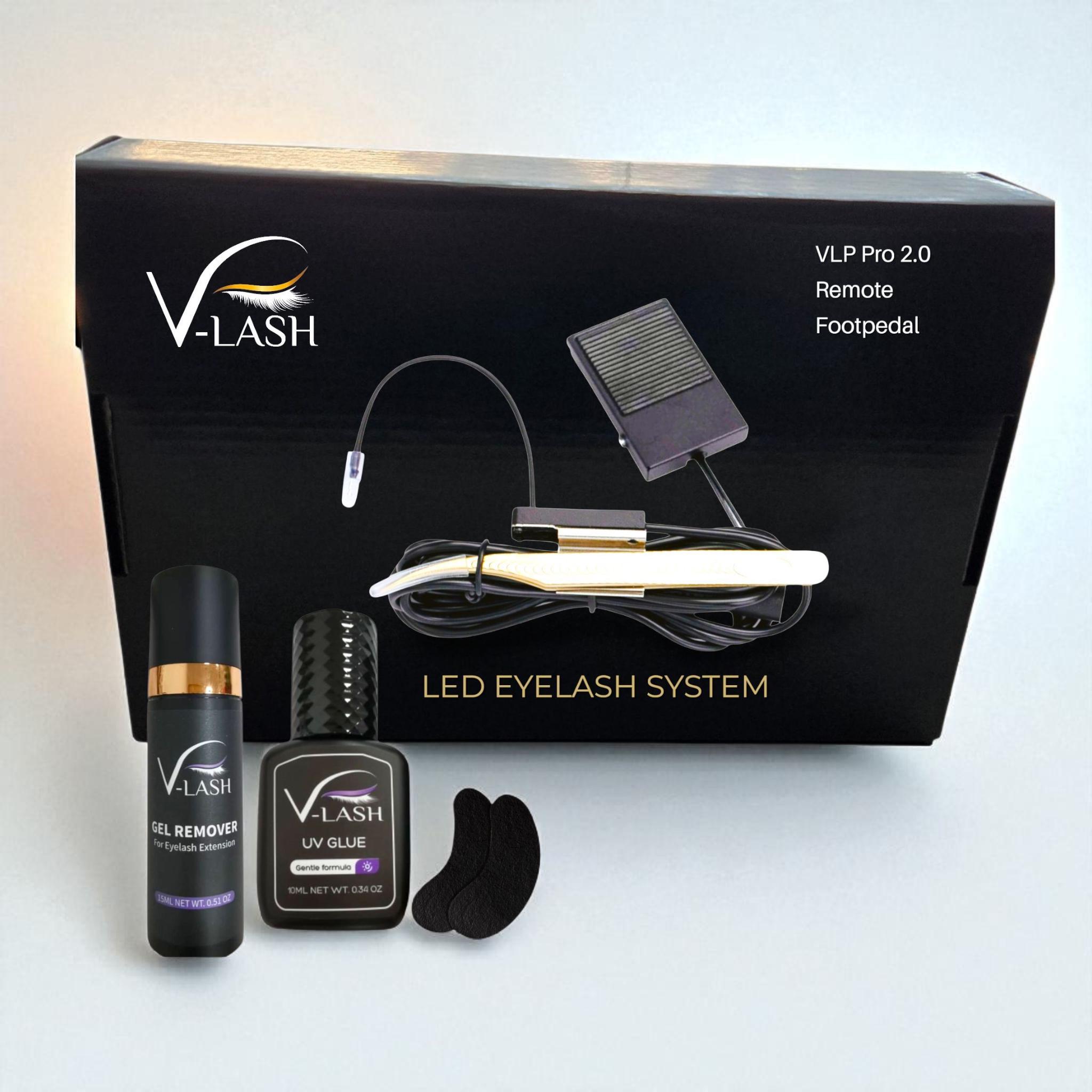 V-lash Pro Starter LED Eyelash System Kit. UV Tweezer Lamp, Foot 