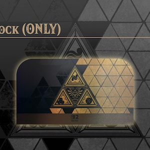 May include: A black and gold gaming console dock featuring a triangular emblem with three circular icons and a central crest. The text "Dock (ONLY)" appears at the top left, and a small "Switch" logo is visible at the bottom center of the unit.