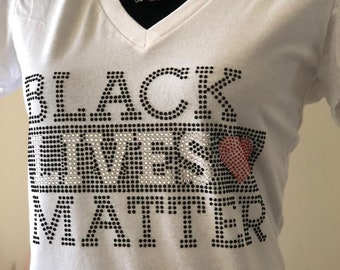 Black Lives Matter Bling Rhinestone, Glitter Shirt, T-Shirt