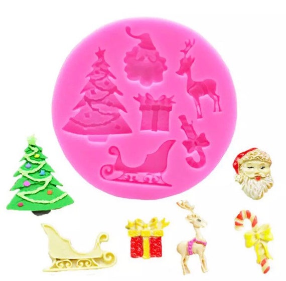 3D Silicone Christmas Tree Deer Fondant Chocolate Mold Cake Decorating Mould DIY 