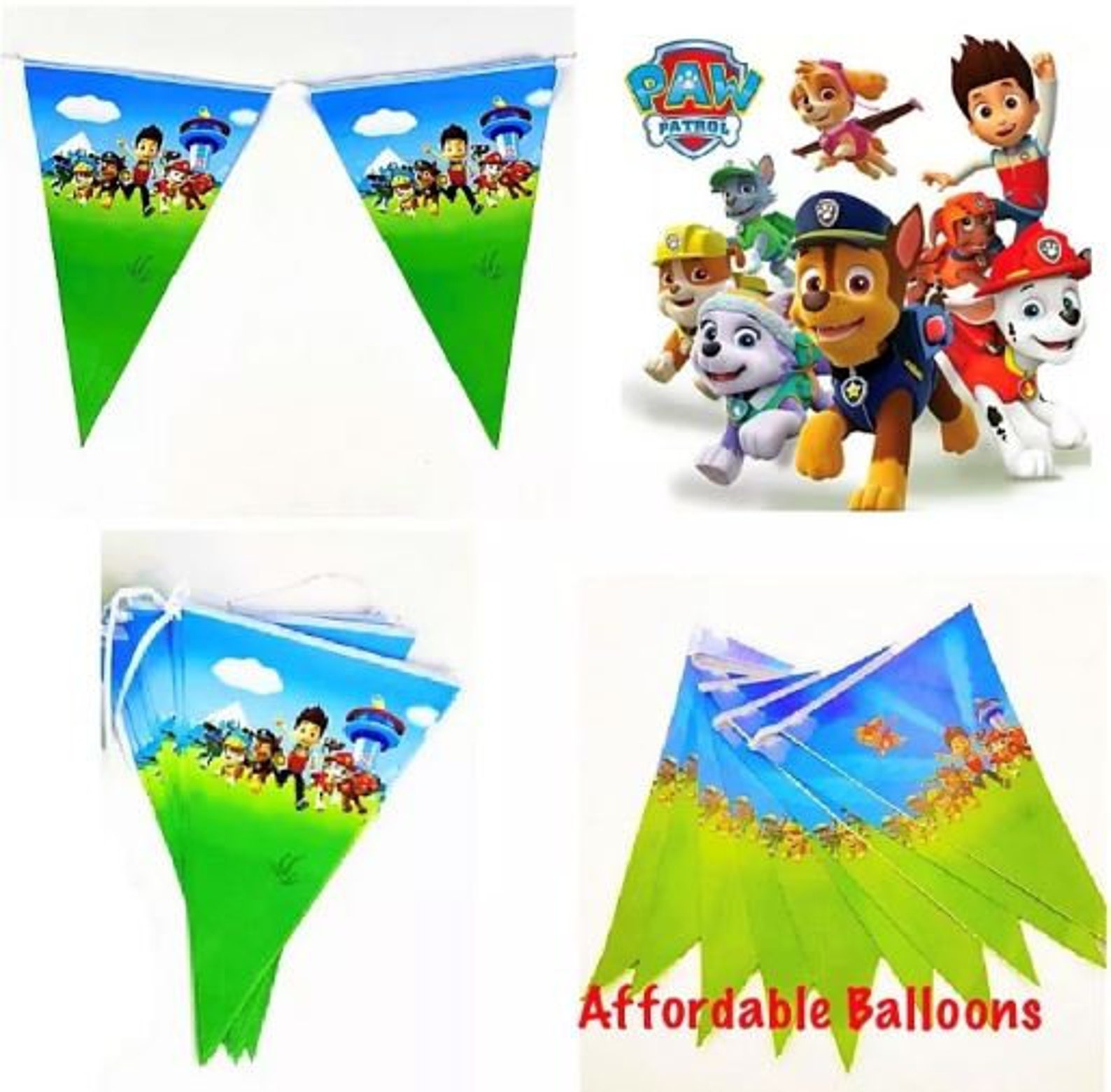 10 X Paw Patrol Party Flags Banner. Paw Patrol Birthday Party | Etsy UK
