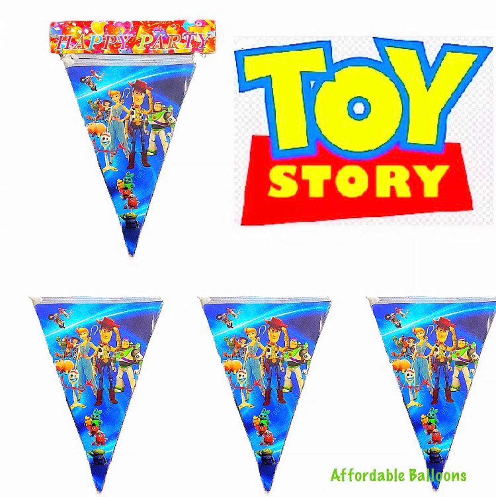 Disney Toy Story Themed Childrens birthday party flag bunting Etsy
