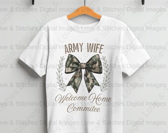 Army Wife Homecoming T-Shirt | Welcome Home Committee Military Spouse Shirt | Proud Army Wife Tee Military Reunion Shirt Deployment Return