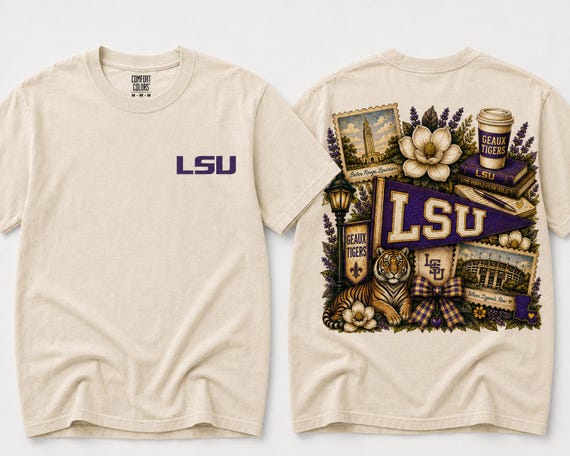 LSU Tigers Comfort Colors Shirt | Vintage LSU Game Day Tee | Louisiana State University Shirt | Geaux Tigers Football Tee