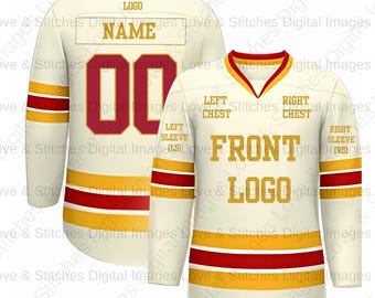 Personalized Embroidered Hockey Jersey | Custom Team Jersey with Name & Number | Sports Fan Gift | Hockey Apparel for Men, Women, Kids |