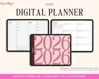 2026 Digital Life Planner - Landscape - Goodnotes Planner - iPad Planner