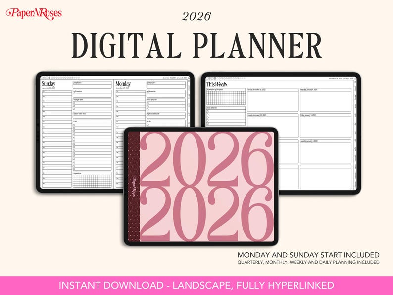 2026 Digital Life Planner - Landscape - Goodnotes Planner - iPad ...