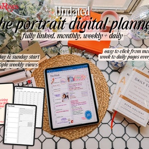 Undated Digital Planner - Portrait - Minimal - Goodnotes Planner - iPad Planner PaperNRoses