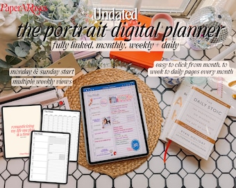 Undated Digital Planner - Portrait - Minimal - Goodnotes Planner - iPad Planner PaperNRoses