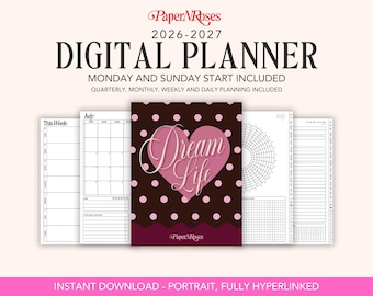2026-2027 Digital Life Planner - Portrait - Goodnotes Planner - iPad Planner
