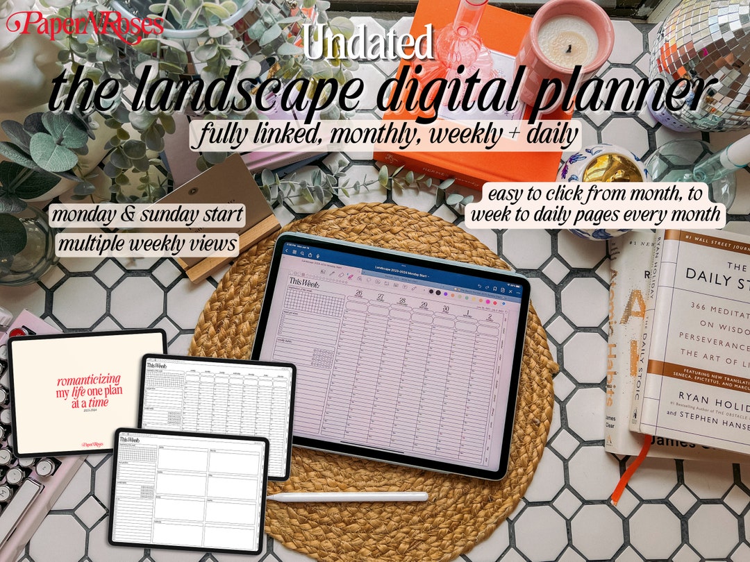 Undated Digital Planner - Portrait - Minimal - Goodnotes Planner - iPad ...