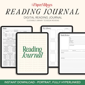 Diario di lettura digitale ULTIMATE - Goodnotes, tracker di libri, tracker di lettura, pianificatore, diario di lettura per iPad, Bookish
