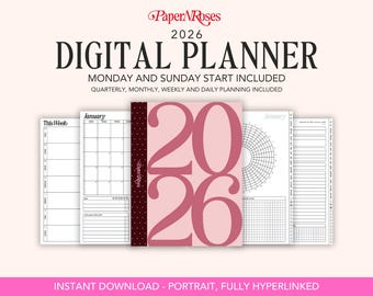 2026 Digital Life Planner - Portrait - Goodnotes Planner - iPad Planner