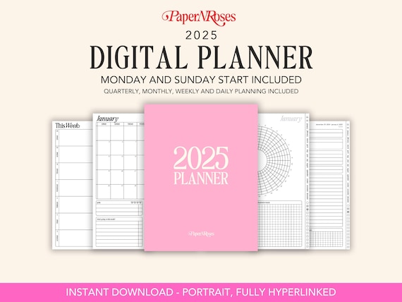2025 Digital Life Planner - Portrait - Goodnotes Planner - iPad Planner