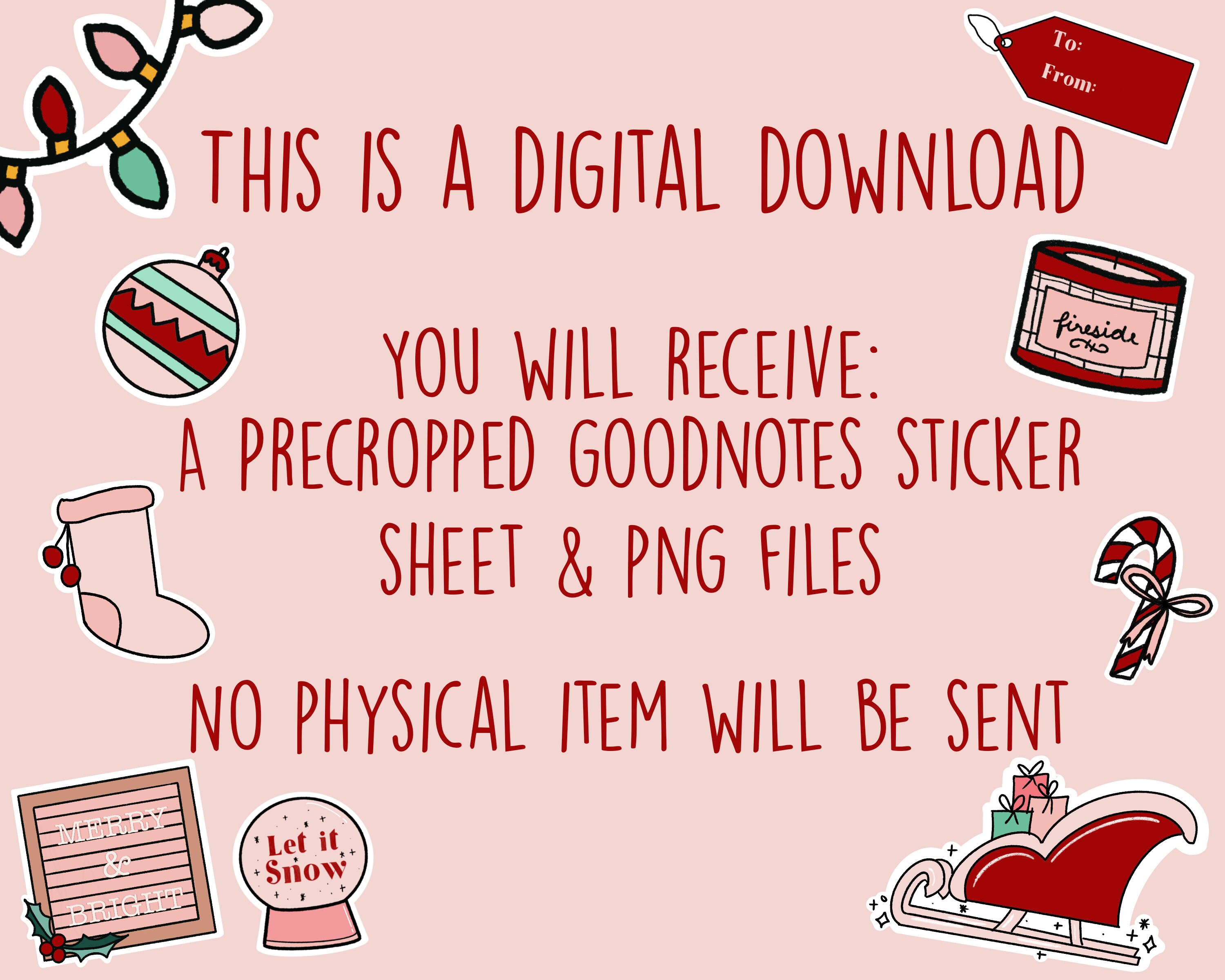 Goodnotes Christmas Doodles Sticker Sheet PreCropped Etsy