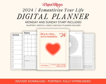 2024 Digital Planner - Portrait - Minimal - Goodnotes Planner - iPad Planner