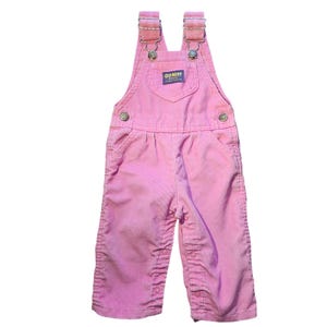 VTG OshKosh Bgosh Vintage Corduroy Overalls Pink Baby Girl 12 Months Osh Kosh