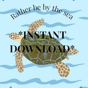 Insert numérique Kindle Paperwhite « Plutôt être au bord de la mer » avec motif tortue (2024)