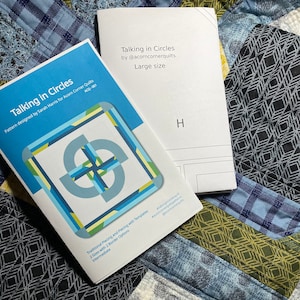 Talking  In Circles Quilt pattern.Printed Booklet. Templates, no pin curves, piecing, colouring pages