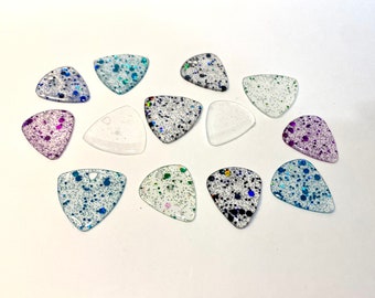 Guitar Pick Set Decorative Resin Handmade Glitter Colored Home Decor Guitar Picks Gifts