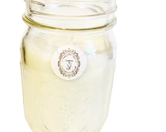 Rose Essential Oil Large Candle With Soy Wax in a Mason Jar Small Batch Handmade