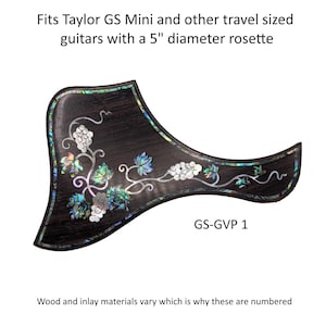 Taylor GS Mini & Travel Short Scale Guitar Pickguard Coloful Detailed Grapevine Inlay